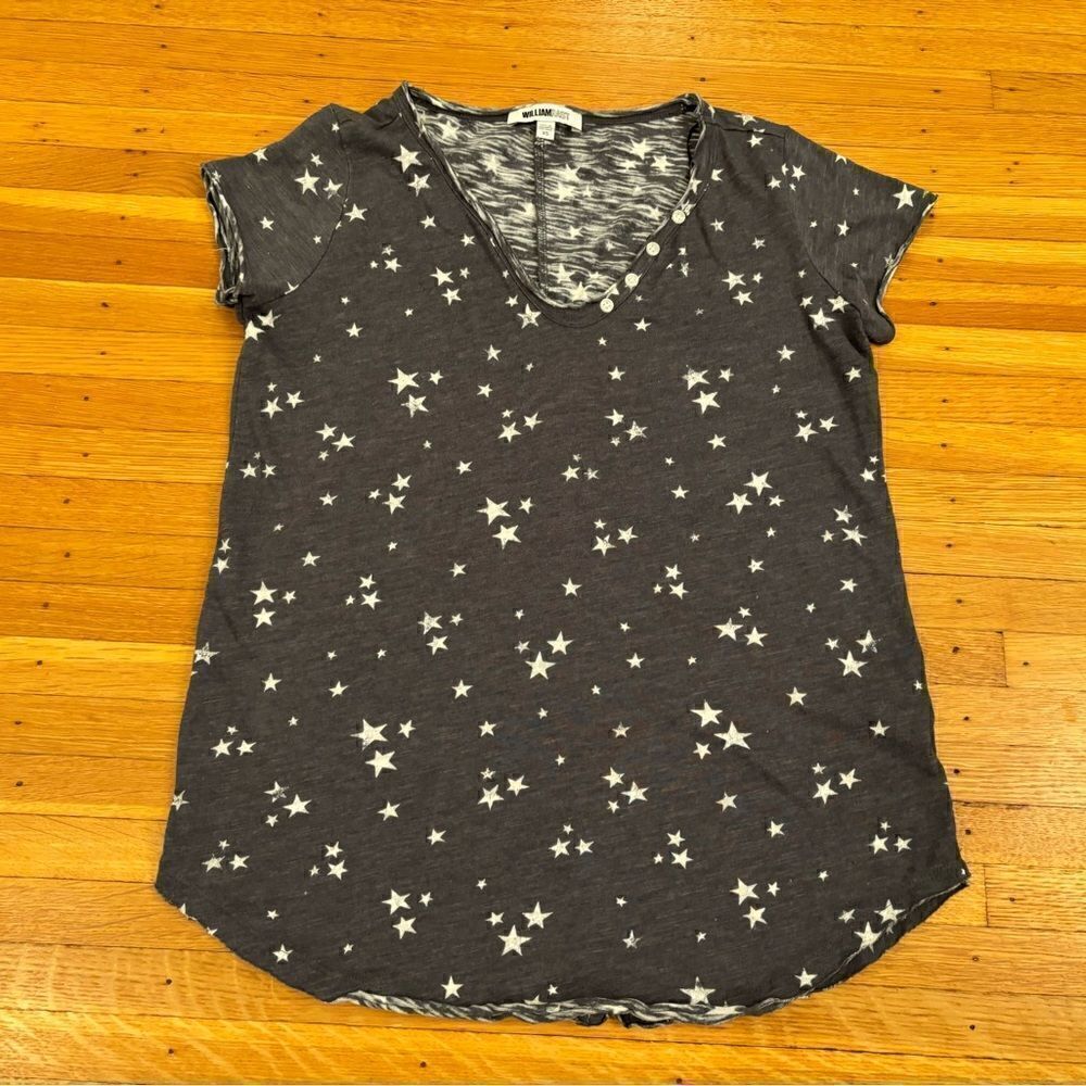 William Rast grey/navy short sleeve star top
